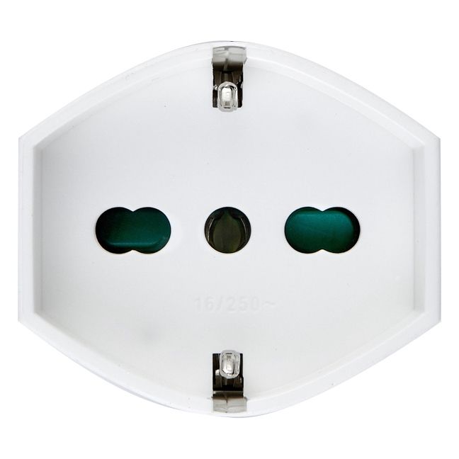 Vimar Supernova 2P+E Universal Axial Socket Outlet, For Euro, Italian and German Plugs, 16A, 250V, IP20, Screw Terminal, Halogen-Free — Quality Boat Parts