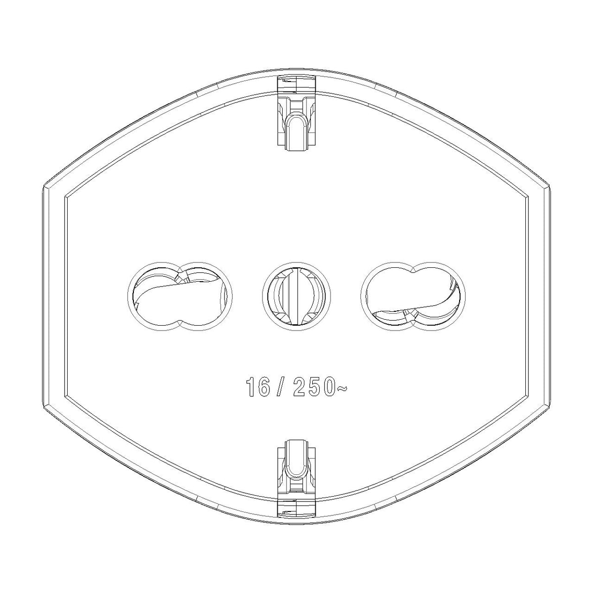 Vimar Supernova 2P+E Universal Axial Socket Outlet, For Euro, Italian and German Plugs, 16A, 250V, IP20, Screw Terminal, Halogen-Free — Quality Boat Parts