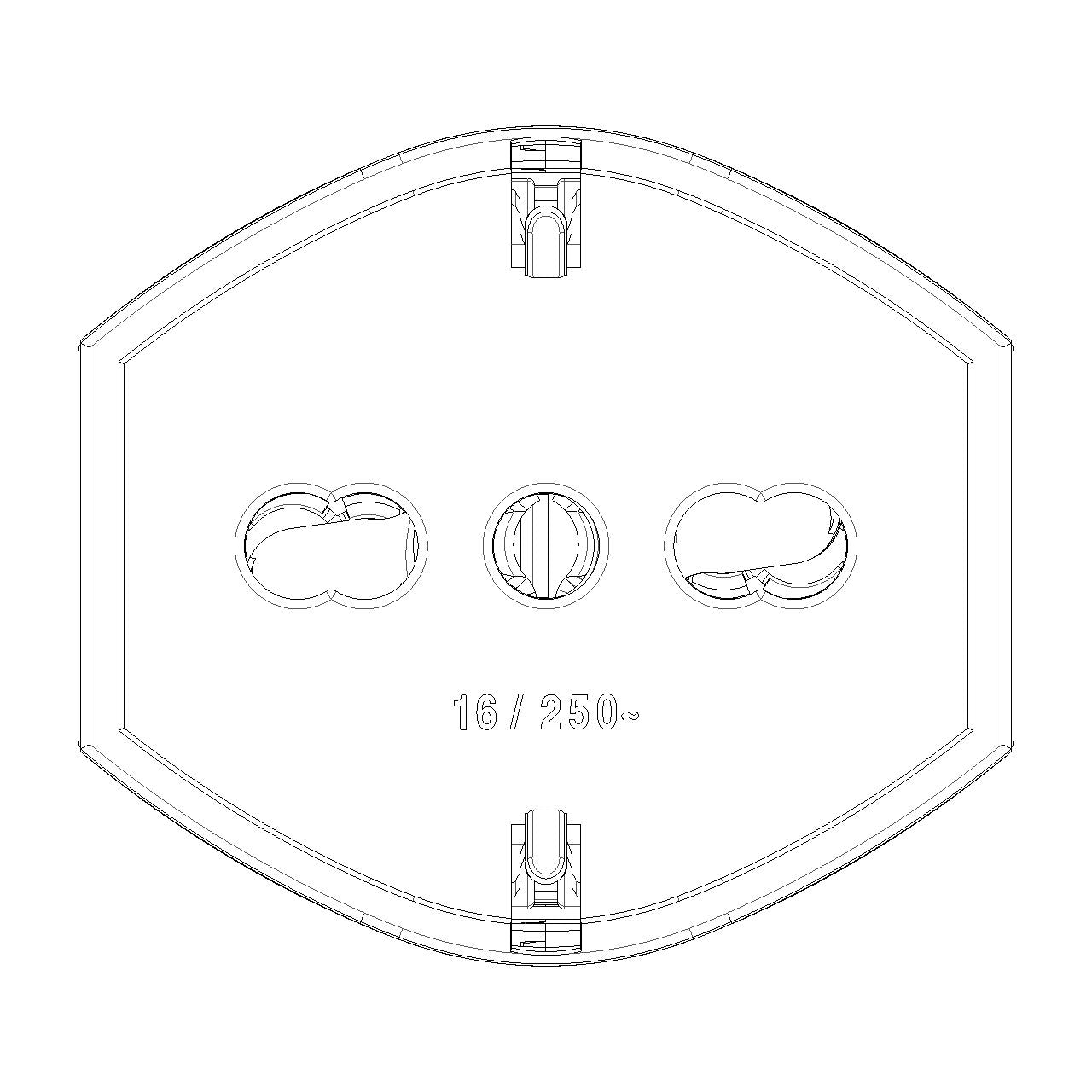 Vimar Supernova 2P+E Universal Axial Socket Outlet, For Euro, Italian and German Plugs, 16A, 250V, IP20, Screw Terminal, Halogen-Free — Quality Boat Parts