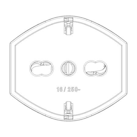 Vimar Supernova 2P+E Universal Axial Socket Outlet, For Euro, Italian and German Plugs, 16A, 250V, IP20, Screw Terminal, Halogen-Free — Quality Boat Parts