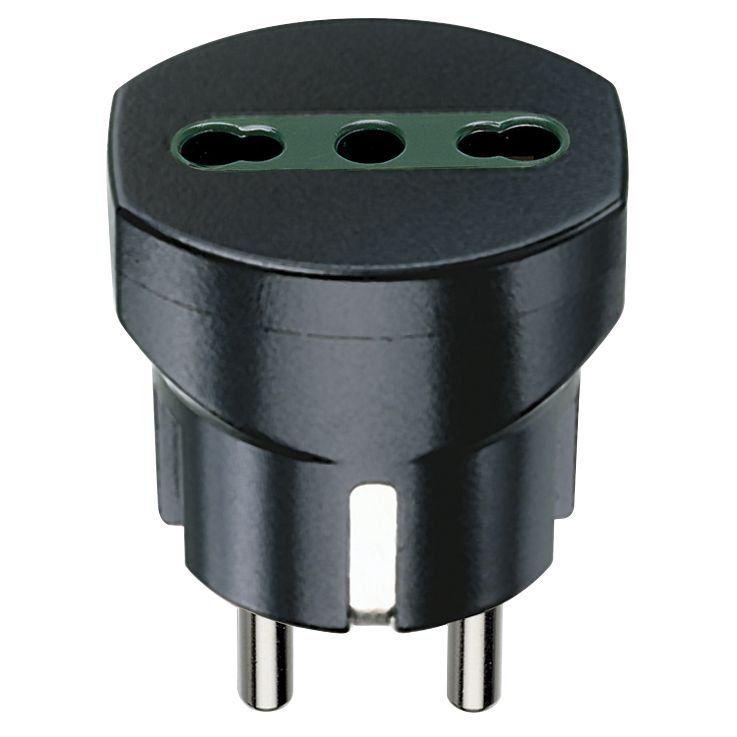 Vimar Sicury German/French to Italian Plug Adapter, 2P+E, 250V, 16A, 1500W, P17/11 Socket — Quality Boat Parts