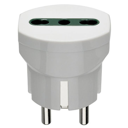 Vimar Sicury German/French to Italian Plug Adapter, 2P+E, 250V, 16A, 1500W, P17/11 Socket — Quality Boat Parts