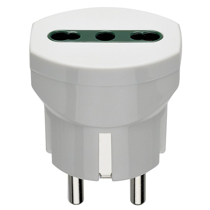 Vimar Sicury German/French to Italian Plug Adapter, 2P+E, 250V, 16A, 1500W, P17/11 Socket — Quality Boat Parts