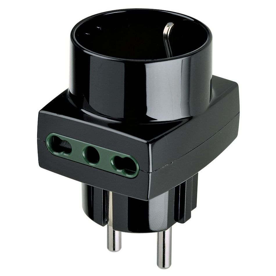 Vimar SICURY S31 Multiway Plug Adapter, German/French Plug, 2x P17/11 and 1x P30 Italian Sockets, 250V, 16A, 1500W — Quality Boat Parts