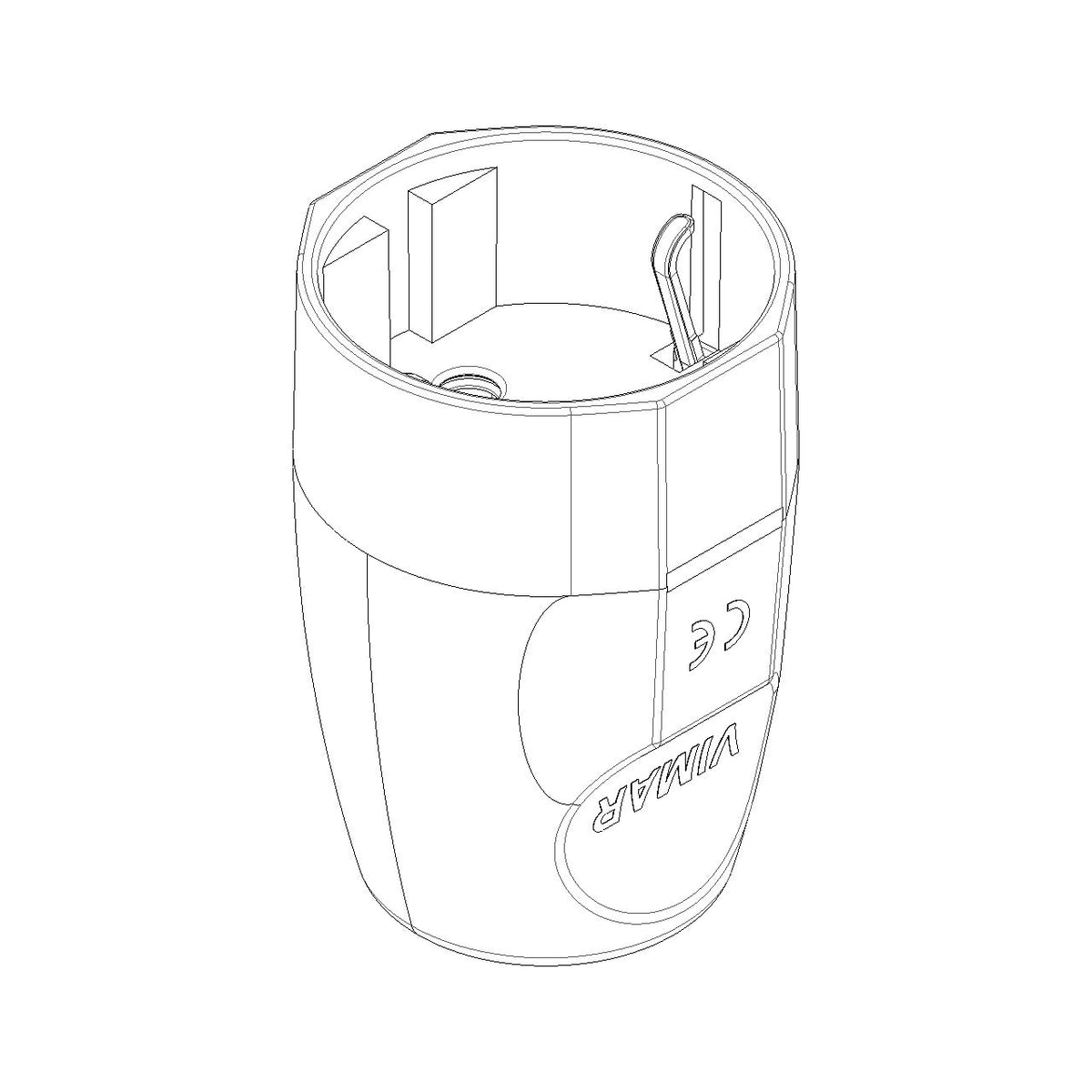 Vimar Supernova SICURY Italian Standard P30 Axial Socket Outlet, 2P+E, 16A, 250V, IP20 — Quality Boat Parts