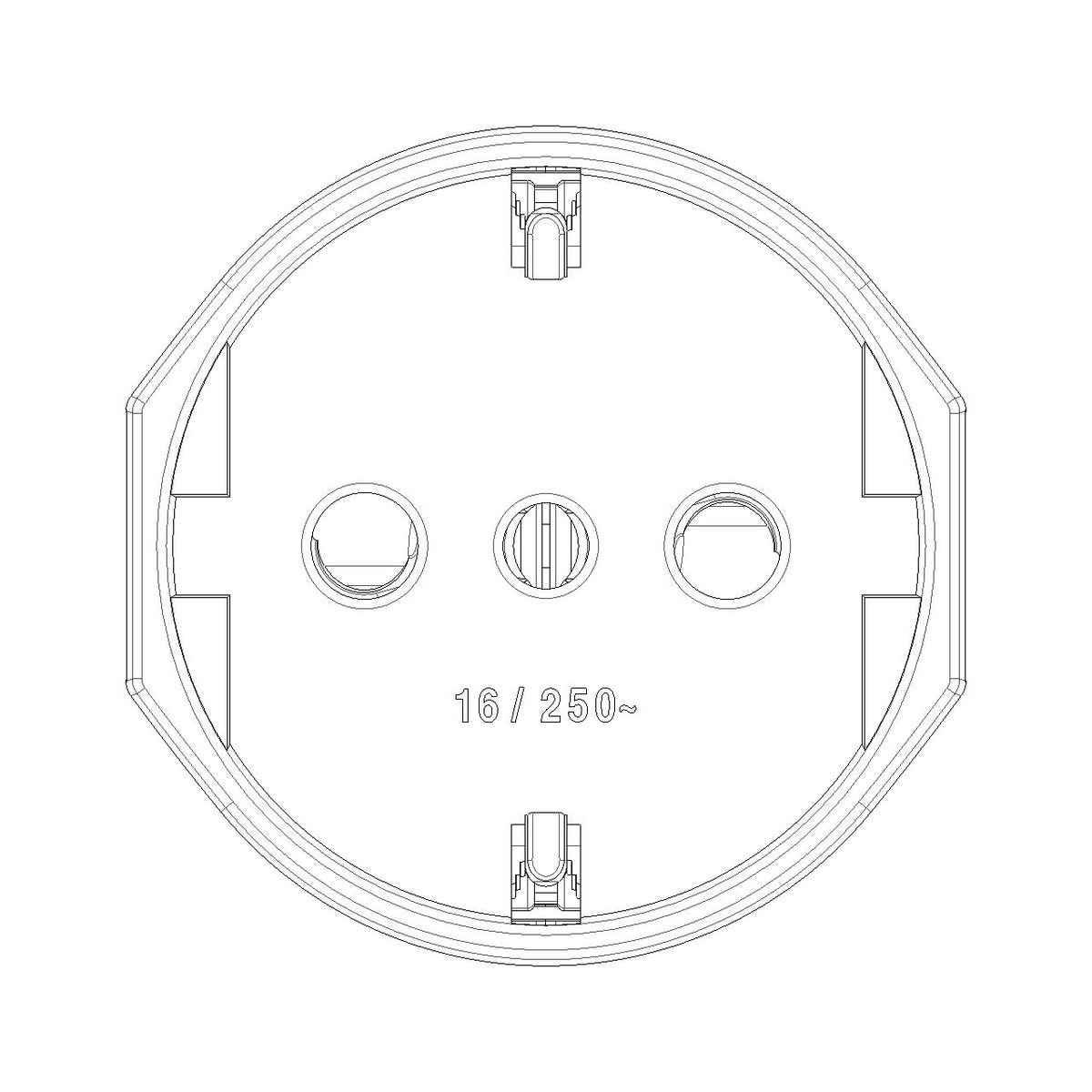 Vimar Supernova SICURY Italian Standard P30 Axial Socket Outlet, 2P+E, 16A, 250V, IP20 — Quality Boat Parts