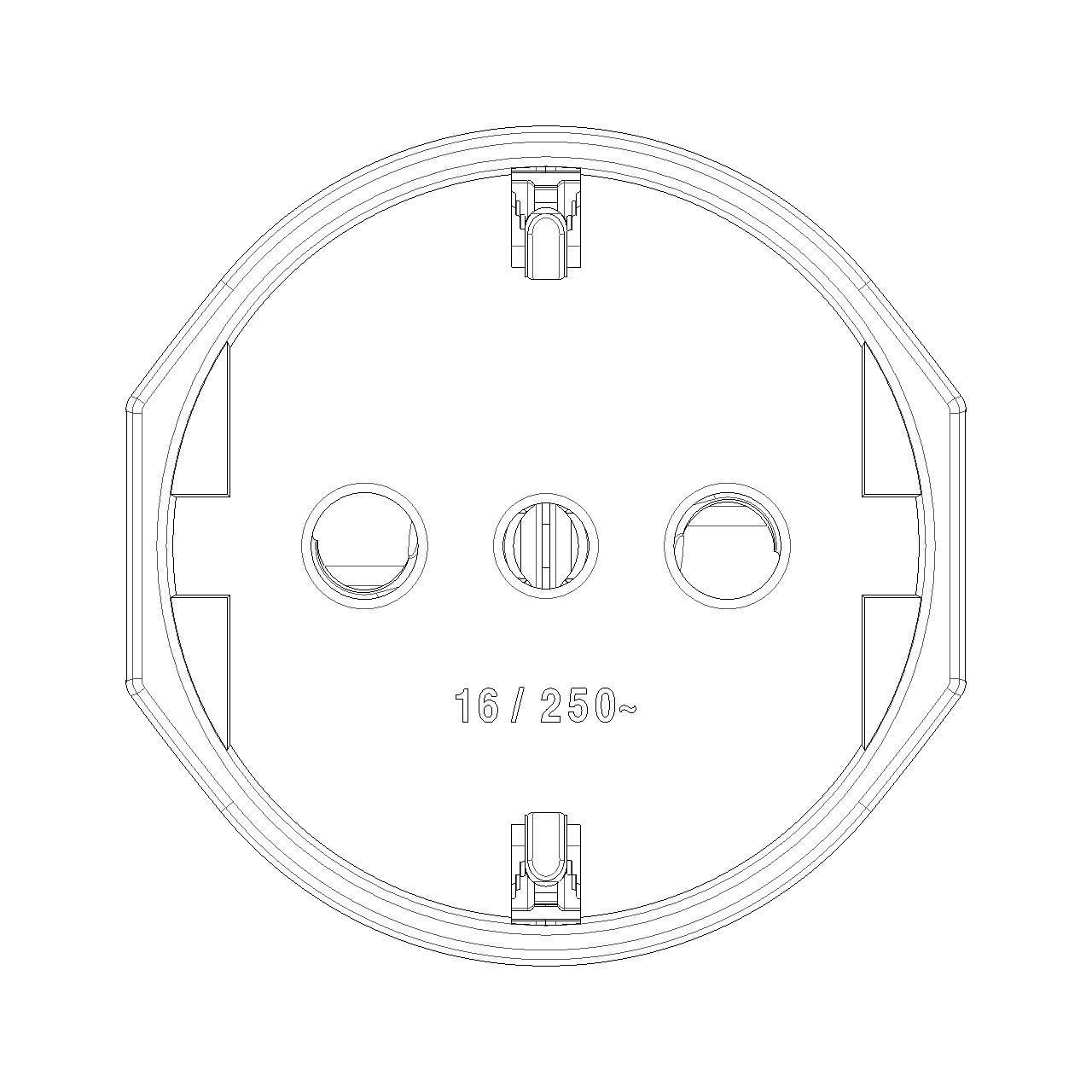 Vimar Supernova SICURY Italian Standard P30 Axial Socket Outlet, 2P+E, 16A, 250V, IP20 — Quality Boat Parts