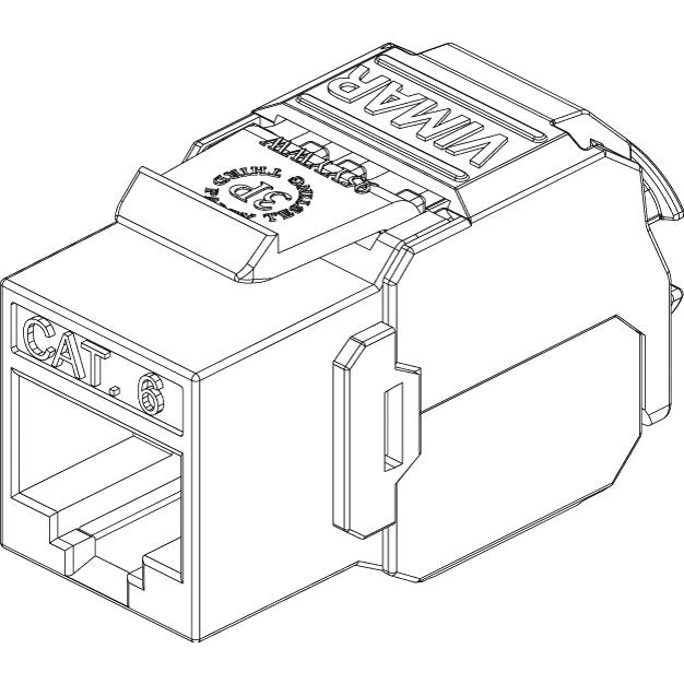 Vimar Netsafe RJ45 Connector, For 03024.E and 03303.E Patch Panels, T568A/B Universal Wiring, 8 Contacts, Insulation-Piercing Terminals — Quality Boat Parts