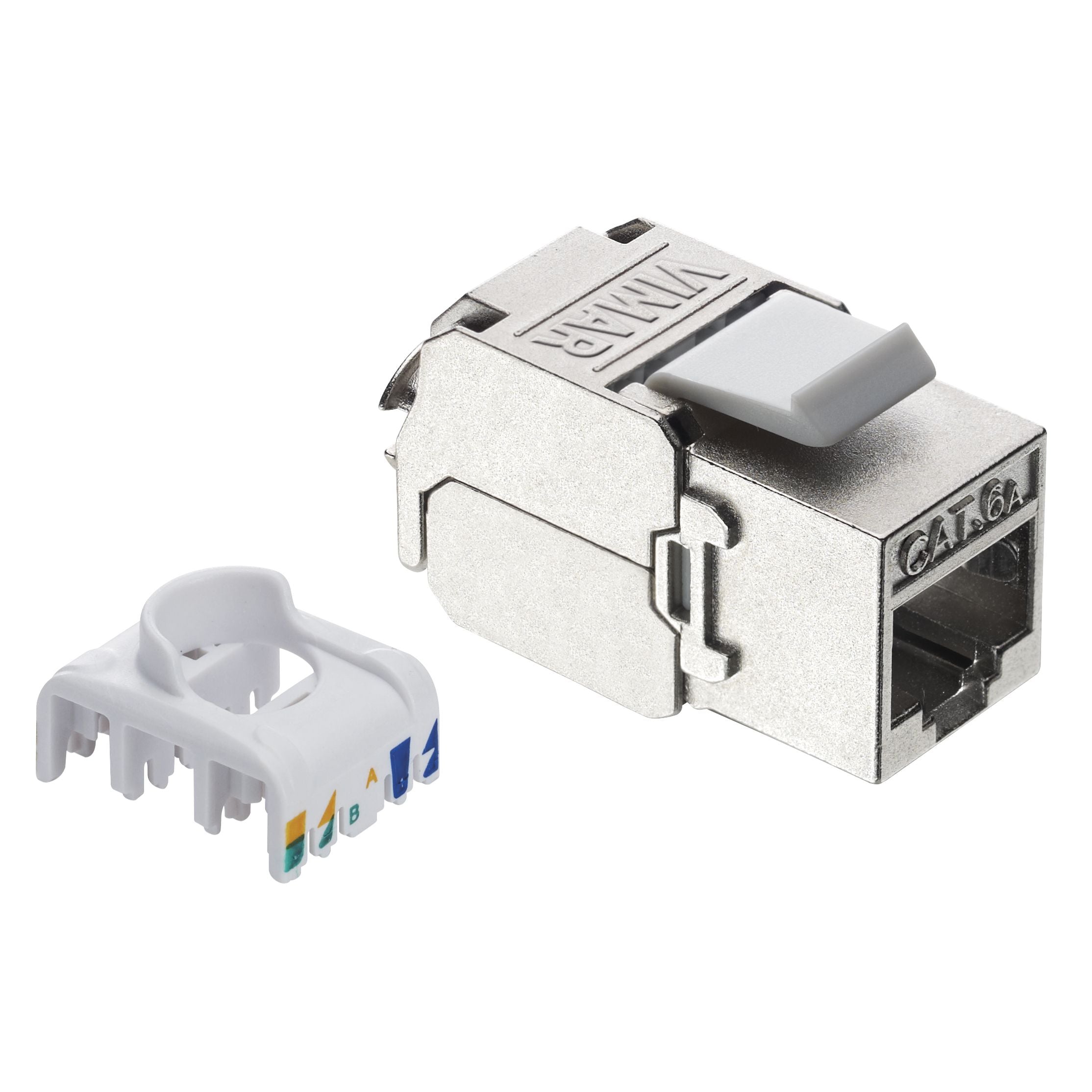 Vimar Netsafe RJ45 Connector, For 03024.E and 03303.E Patch Panels, T568A/B Universal Wiring, 8 Contacts, Insulation-Piercing Terminals — Quality Boat Parts