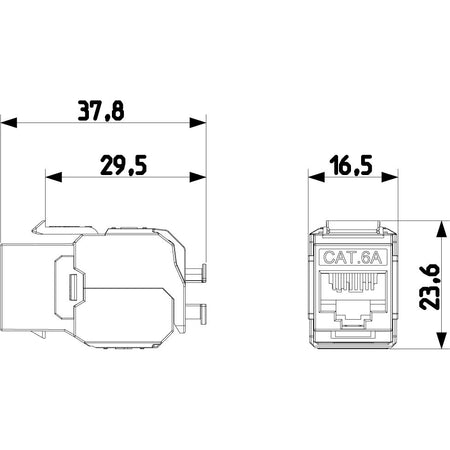 Vimar Netsafe RJ45 Connector, For 03024.E and 03303.E Patch Panels, T568A/B Universal Wiring, 8 Contacts, Insulation-Piercing Terminals — Quality Boat Parts