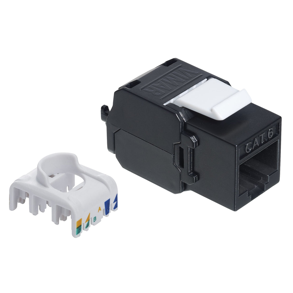 Vimar Netsafe RJ45 Connector, For 03024.E and 03303.E Patch Panels, T568A/B Universal Wiring, 8 Contacts, Insulation-Piercing Terminals — Quality Boat Parts