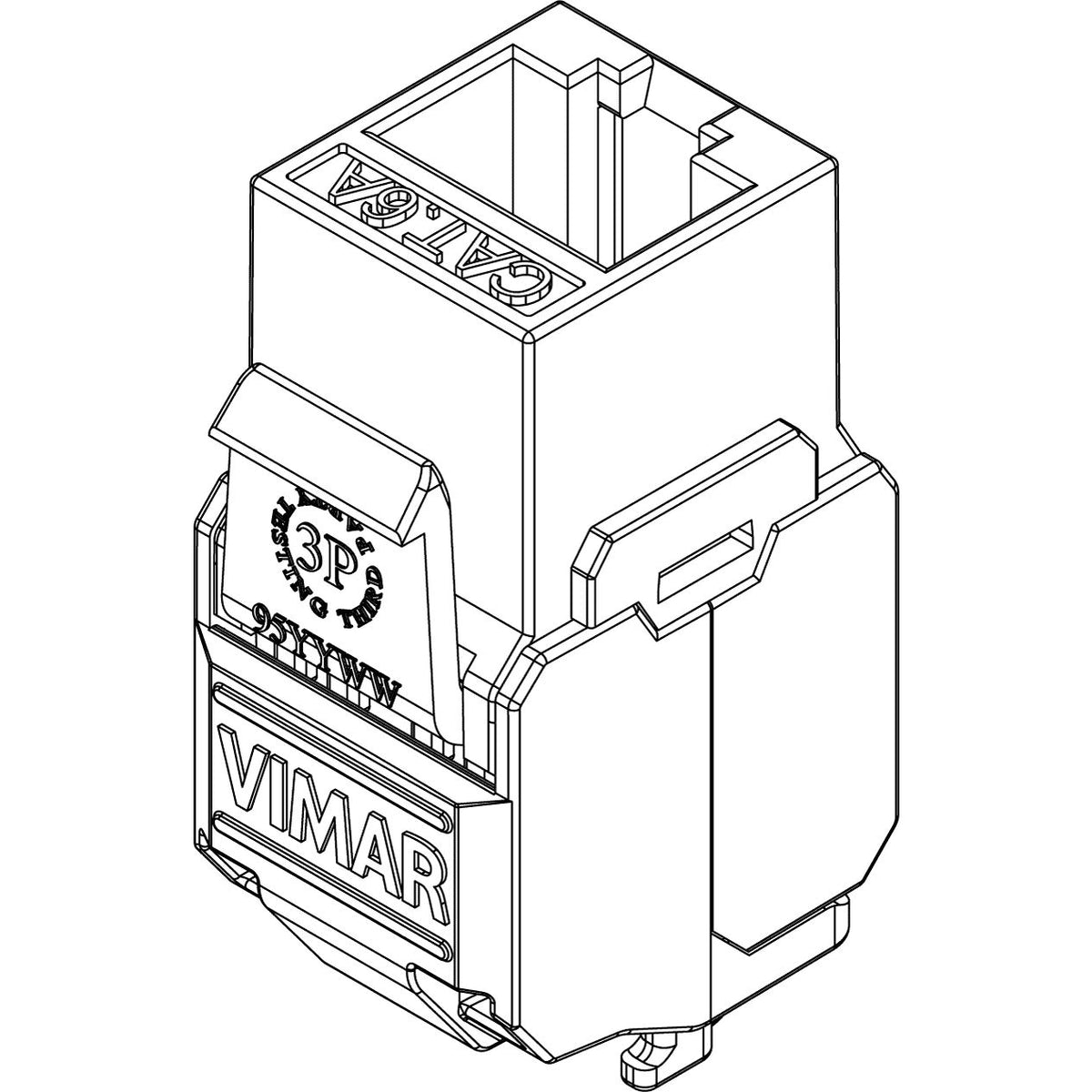 Vimar Netsafe RJ45 Connector, For 03024.E and 03303.E Patch Panels, T568A/B Universal Wiring, 8 Contacts, Insulation-Piercing Terminals — Quality Boat Parts