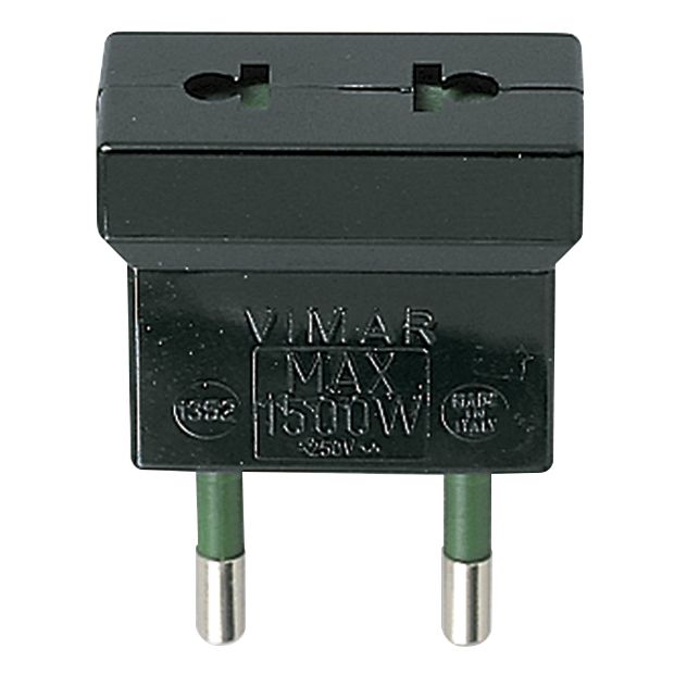 Vimar S10 Plug Adaptor, Italian Plug to USA+EU Outlet, 250V, 10A, 1500W — Quality Boat Parts