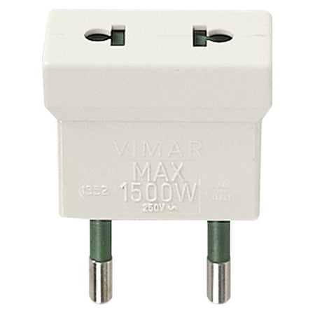 Vimar S10 Plug Adaptor, Italian Plug to USA+EU Outlet, 250V, 10A, 1500W — Quality Boat Parts