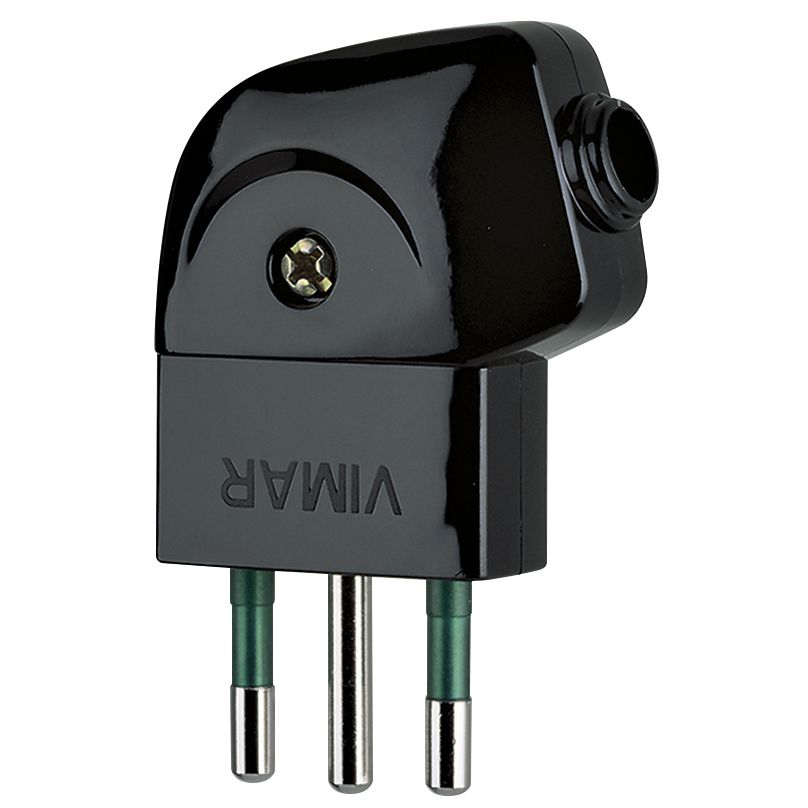 Vimar Supernova S11 2P+E 90 Degree Italian Plug, 10A, 250V, IP20, Screw Terminal — Quality Boat Parts