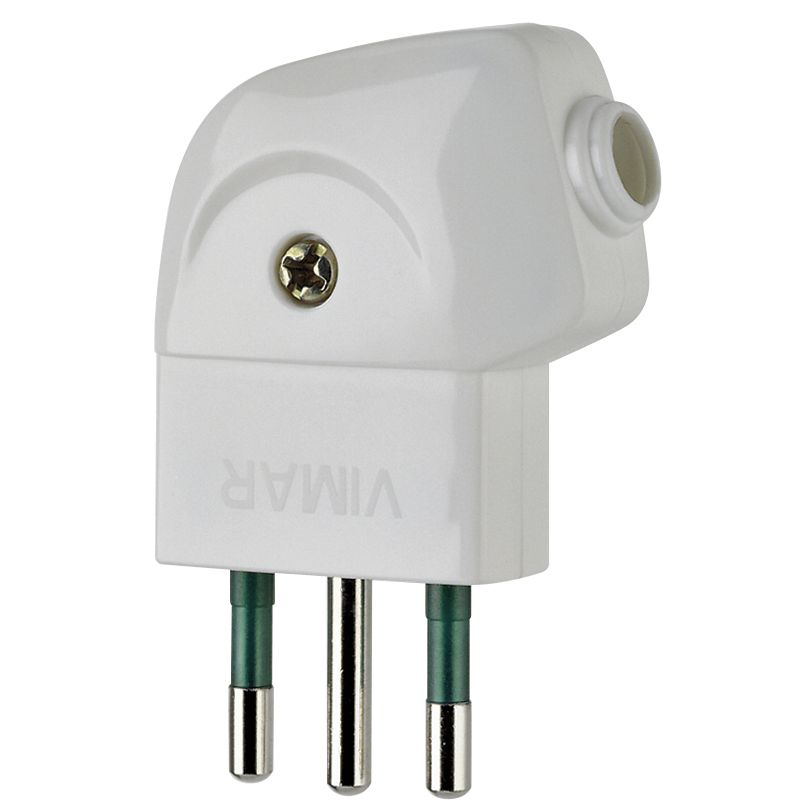 Vimar Supernova S11 2P+E 90 Degree Italian Plug, 10A, 250V, IP20, Screw Terminal — Quality Boat Parts