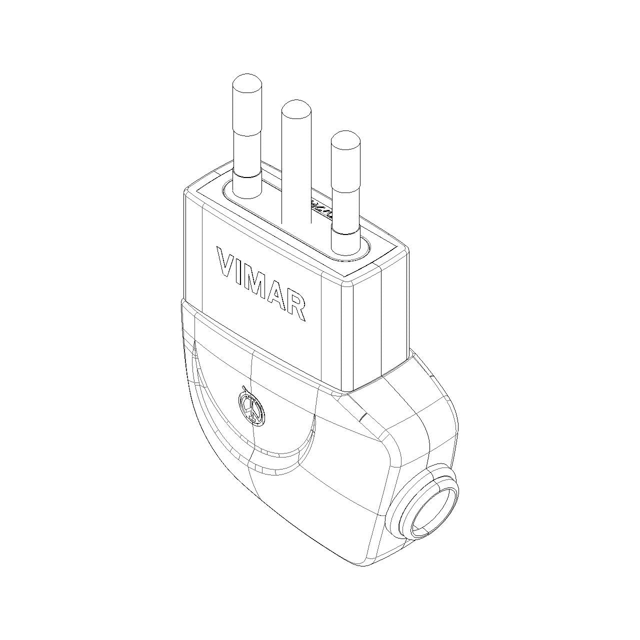 Vimar Supernova S11 2P+E 90 Degree Italian Plug, 10A, 250V, IP20, Screw Terminal — Quality Boat Parts