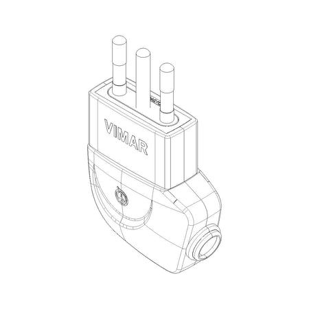 Vimar Supernova S11 2P+E 90 Degree Italian Plug, 10A, 250V, IP20, Screw Terminal — Quality Boat Parts