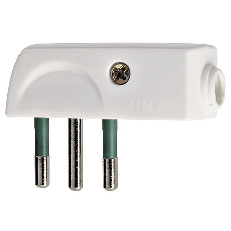 Vimar Supernova SPA11 Italian Standard Flat Plug, 2P+E, 10A, 250V, 90 Degree Cable Entry, IP20, Screwed Terminal — Quality Boat Parts