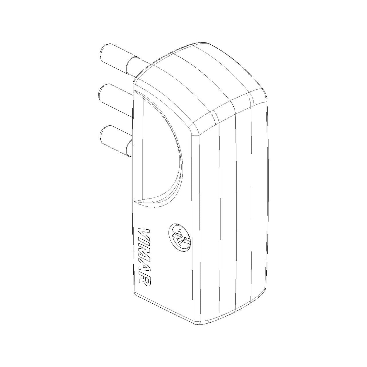 Vimar Supernova SPA11 Italian Standard Flat Plug, 2P+E, 10A, 250V, 90 Degree Cable Entry, IP20, Screwed Terminal — Quality Boat Parts