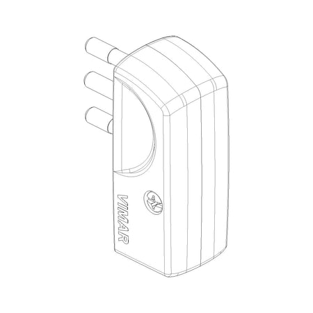 Vimar Supernova SPA11 Italian Standard Flat Plug, 2P+E, 10A, 250V, 90 Degree Cable Entry, IP20, Screwed Terminal — Quality Boat Parts