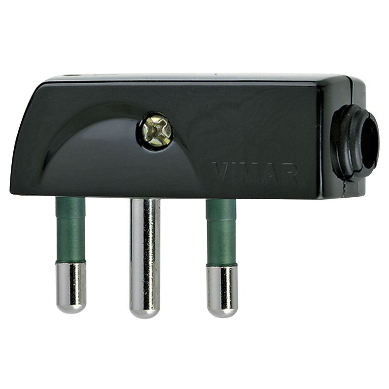 Vimar Supernova SPA17 Flat Plug, Italian Standard, 2P+E, 16A, 250V, 90 Degree Cable Entry — Quality Boat Parts