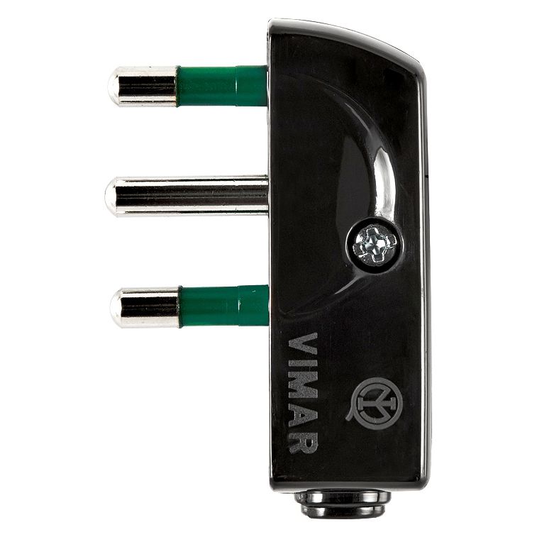 Vimar Supernova SPA17 Flat Plug, Italian Standard, 2P+E, 16A, 250V, 90 Degree Cable Entry — Quality Boat Parts