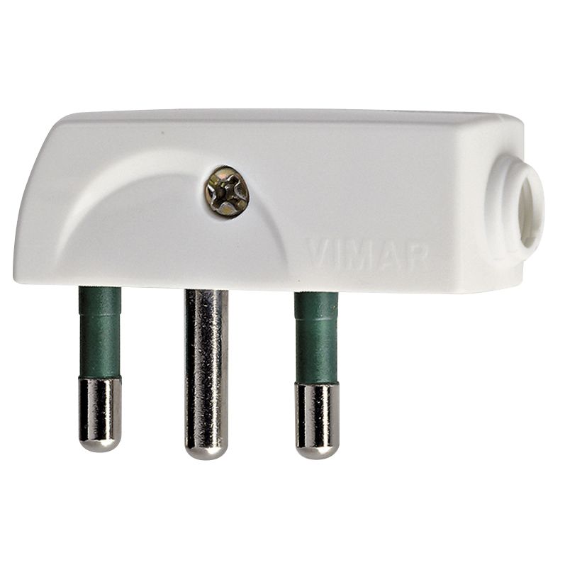 Vimar Supernova SPA17 Flat Plug, Italian Standard, 2P+E, 16A, 250V, 90 Degree Cable Entry — Quality Boat Parts