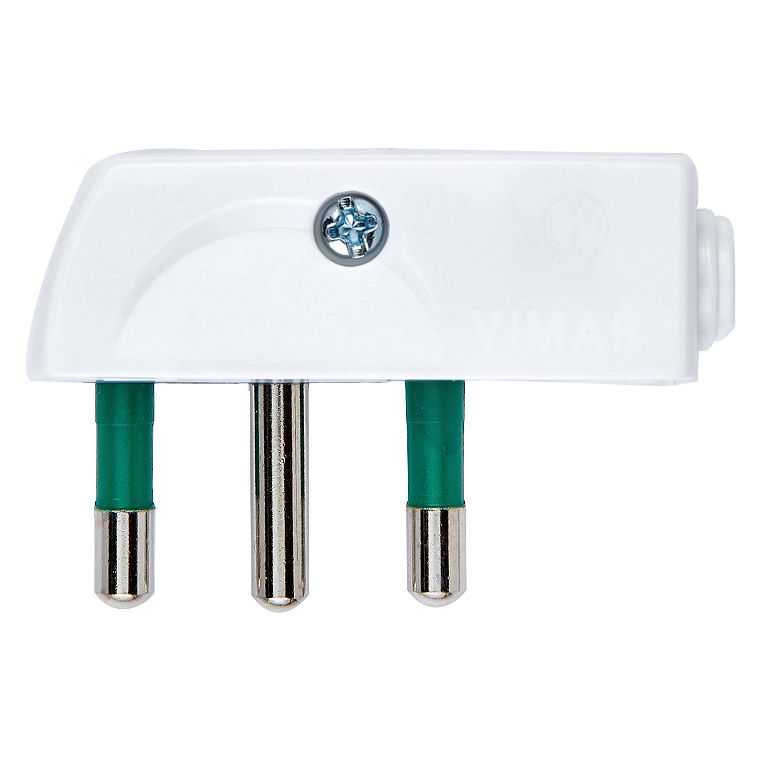 Vimar Supernova SPA17 Flat Plug, Italian Standard, 2P+E, 16A, 250V, 90 Degree Cable Entry — Quality Boat Parts
