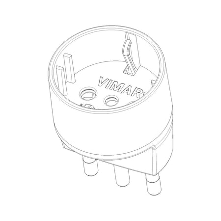 Vimar Sicury S17 to P30 Socket Adapter, 2P+E, 16A, 250V, 1500W — Quality Boat Parts