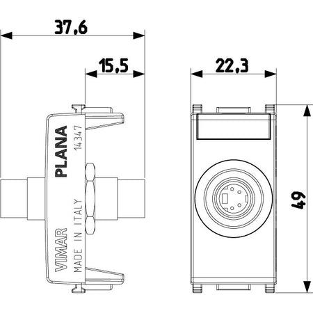 Vimar Plana S-Video Socket Connector, 4-Pin, Flush Mount, IP20 — Quality Boat Parts