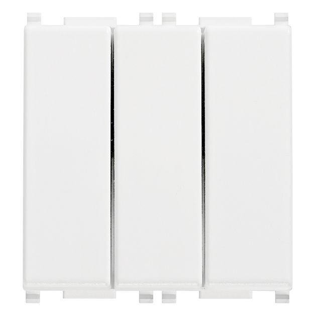 Vimar Plana Three 1P 20AX 1-Way Switches, 250V, 2-Module, Lightable, IP40 ([vimar.com][1])  [1]: https://www.vimar.com/en/int/catalog/product/index/code/14003 "Three 1P 20AX 1-way switches white - 14003 - Vimar" — Quality Boat Parts