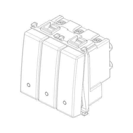 Vimar Plana Three 1P 20AX 1-Way Switches, 250V, 2-Module, Lightable, IP40 ([vimar.com][1])  [1]: https://www.vimar.com/en/int/catalog/product/index/code/14003 "Three 1P 20AX 1-way switches white - 14003 - Vimar" — Quality Boat Parts