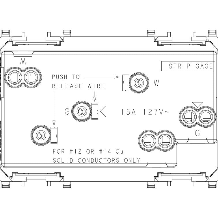 Vimar Plana Series Double 2P+E USA Socket Outlet, 15A, 127V, Flush Mount, IP20, 3-Module — Quality Boat Parts