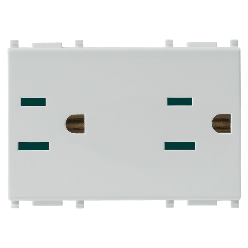 Vimar Plana 2P+E Duplex SICURY Socket Outlet, American and Saudi Arabian Standards, 15A, 127V, IP20, Flush Mount — Quality Boat Parts
