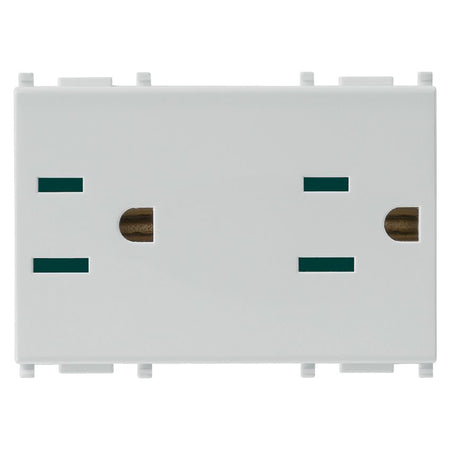 Vimar Plana 2P+E Duplex SICURY Socket Outlet, American and Saudi Arabian Standards, 15A, 127V, IP20, Flush Mount — Quality Boat Parts
