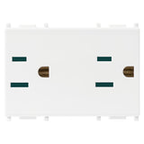 Vimar Plana 2P+E Duplex SICURY Socket Outlet, American and Saudi Arabian Standards, 15A, 127V, IP20, Flush Mount — Quality Boat Parts