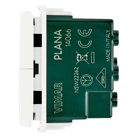 Vimar Plana Two Independent 1P NO+NO Push Buttons, 10A, 250V, IP40, Flush Mount — Quality Boat Parts
