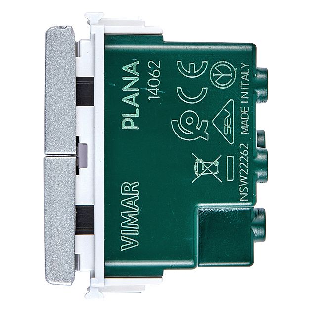 Vimar Plana Two Interlocked 1P NO+NO Push Buttons, 10A 250V, IP40 — Quality Boat Parts