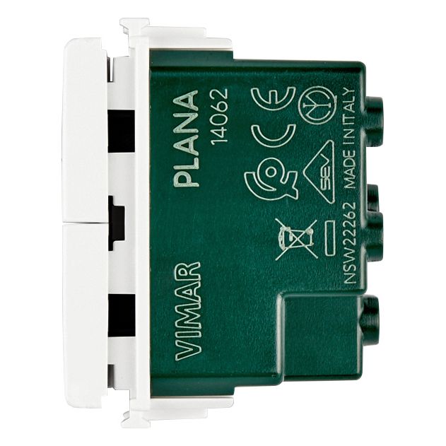 Vimar Plana Two Interlocked 1P NO+NO Push Buttons, 10A 250V, IP40 — Quality Boat Parts
