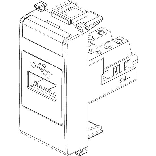 Vimar Plana USB Socket Connector, 1 Module, IP20, Flush-Mounted, Screw Terminals — Quality Boat Parts