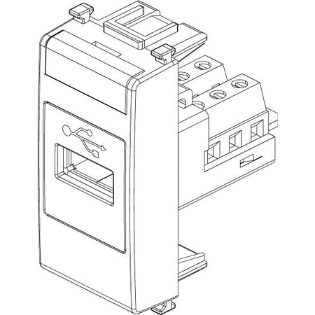 Vimar Plana USB Socket Connector, 1 Module, IP20, Flush-Mounted, Screw Terminals — Quality Boat Parts