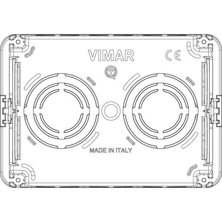 Vimar 3-Module Flush Mounting Box, For Masonry Walls, 20/25 mm Knockouts, 96 x 59 x 49.8 mm — Quality Boat Parts