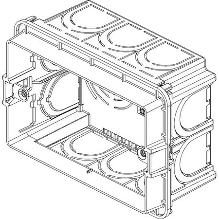 Vimar 3-Module Flush Mounting Box, For Masonry Walls, 20/25 mm Knockouts, 96 x 59 x 49.8 mm — Quality Boat Parts