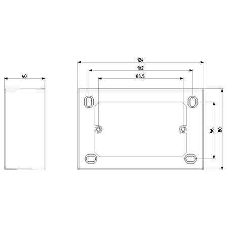 Vimar 3-Module Surface Mounting Box, For 8000, Linea and 7000, 40 mm Depth — Quality Boat Parts