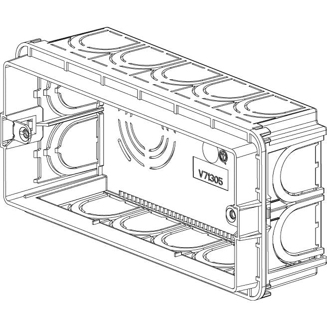 Vimar 5-Module Flush Mounting Box, For Masonry Walls, 20/25 mm Tube, 16 Inlets, Halogen-Free Plastic — Quality Boat Parts