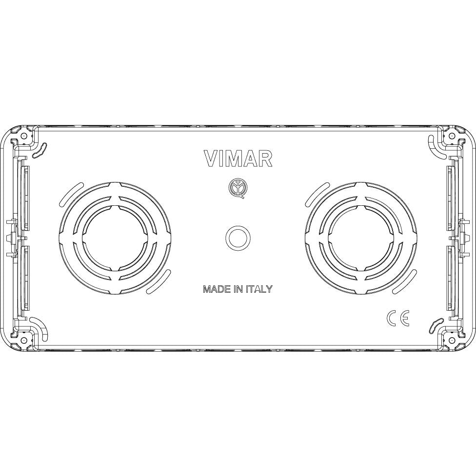 Vimar 5-Module Flush Mounting Box, For Masonry Walls, 20/25 mm Tube, 16 Inlets, Halogen-Free Plastic — Quality Boat Parts