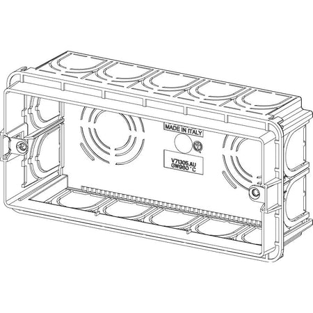 Vimar 5-Module Flush Mounting Box, For Masonry Walls, 20/25 mm Tube, 16 Inlets, Halogen-Free Plastic — Quality Boat Parts