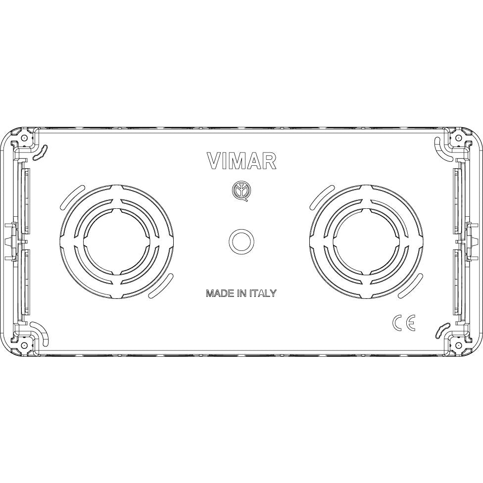 Vimar 5-Module Flush Mounting Box, For Masonry Walls, 20/25 mm Tube, 16 Inlets, Halogen-Free Plastic — Quality Boat Parts