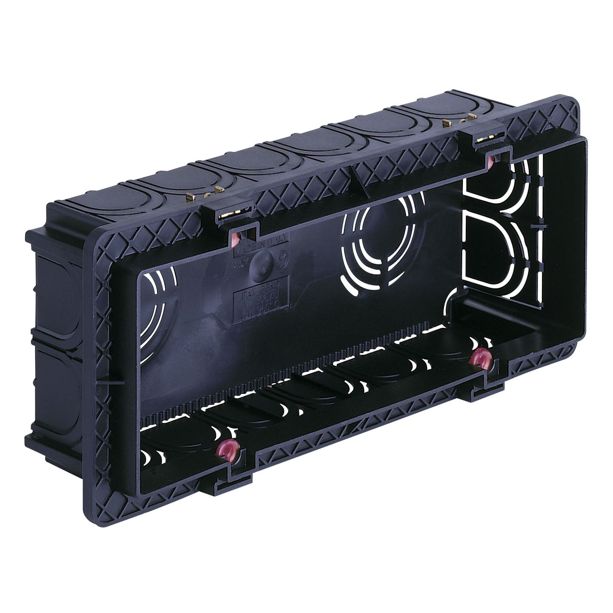 Vimar 6-7 Module Flush Mounting Box, For Masonry Walls, 9 Knockouts for 20/25 mm Tubes, Halogen-Free Plastic, IP00 — Quality Boat Parts